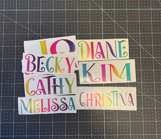 Wedding Glass Stickers, Name Vinyl Decals, Custom Word Sticker, Wedding Favour, Bridal Shower, Hen Party, Bachelorette Decor, Baby Shower