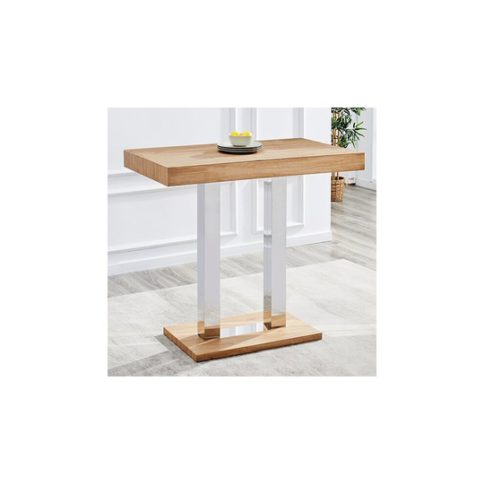 Caprice Rectangular Wooden Bar Table In Oak Effect