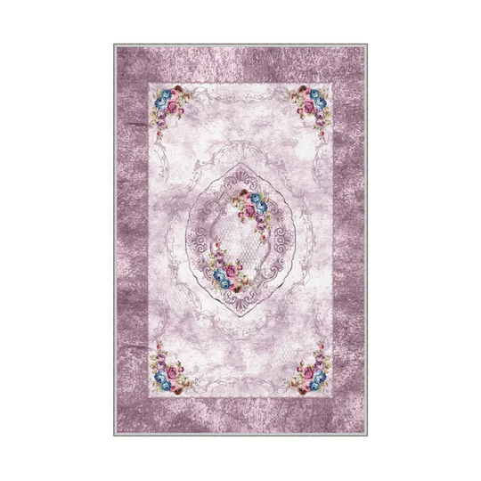 Abdurrahman Purple/White Rug