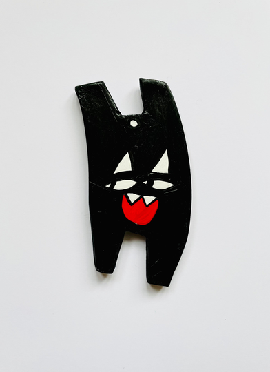 Watch Out Cat, Handmade & Hand Painted Clay Fridge Magnet