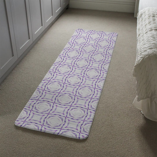 Lacour Brilliant Boho Designer Shaggy White/Purple Rug