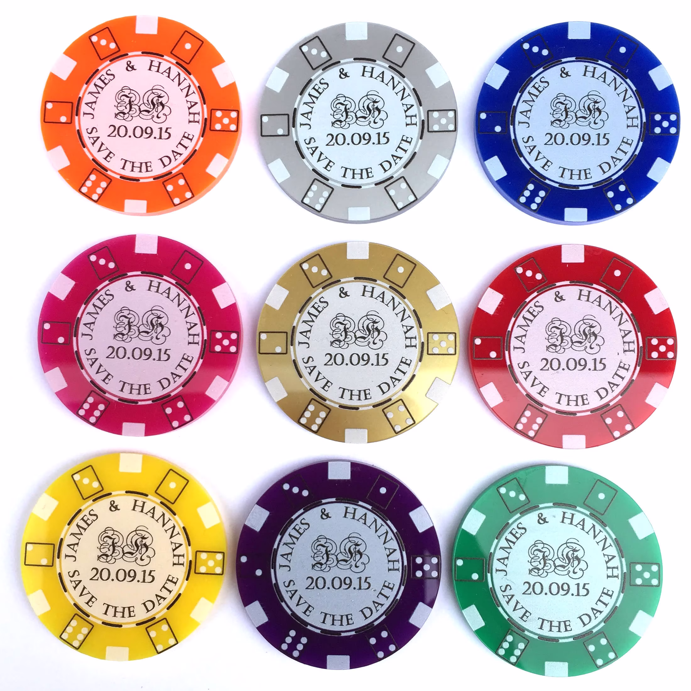 Save The Dates Wedding Poker Chips Magnet Date Casino Theme Las Vegas Vega Party Tokens Personalised Names Favor Invitations Gifts