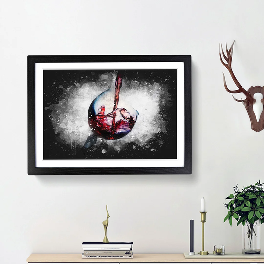 Tilted Wine Glass - Picture Frame Graphic Art Print