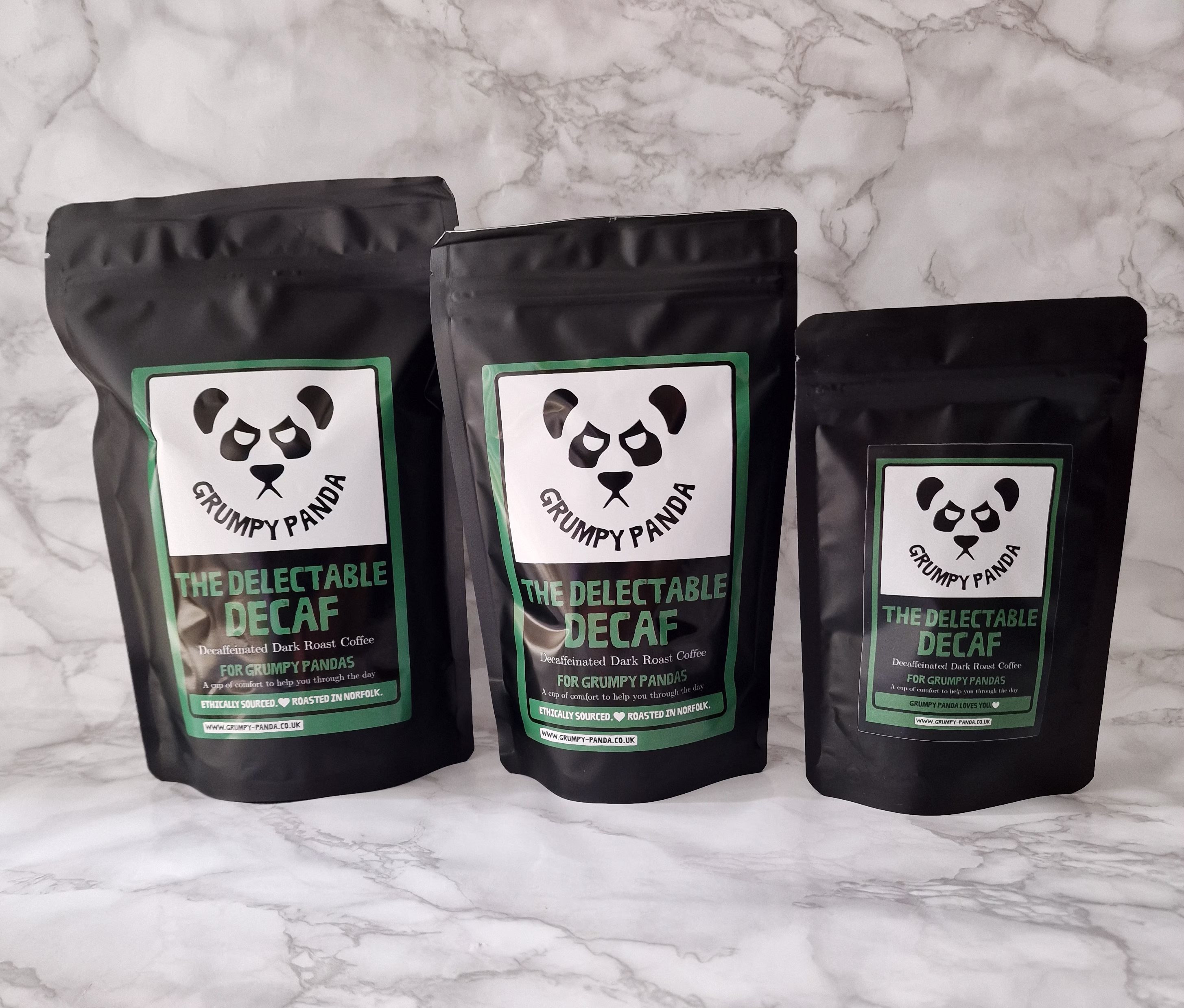 Delectable Decaf Coffee For Grumpy Pandas - Beans & Ground Freshly Roasted in Norfolk
