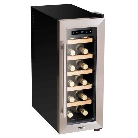 Baridi 12 Bottle Wine Cooler with Digital Touch Screen Controls & LED Light, Stainless Steel - DH74