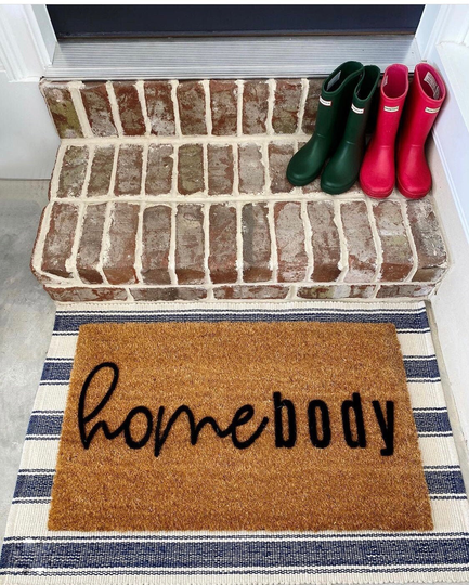 Homebody Doormat, Funny Flocked Coir Door Mat, Home Body, Outdoor Welcome Custom Personalized Housewarming, Client Gift