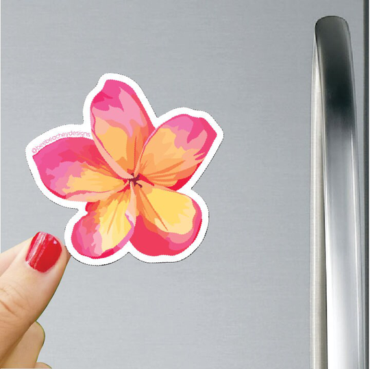Pink Plumeria Magnet