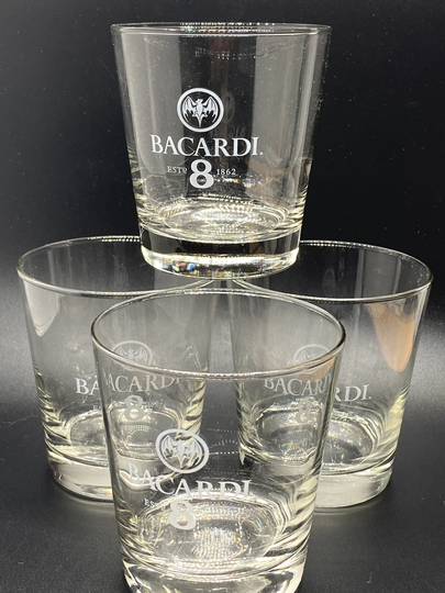 Bacardi White Bat Logo Glasses