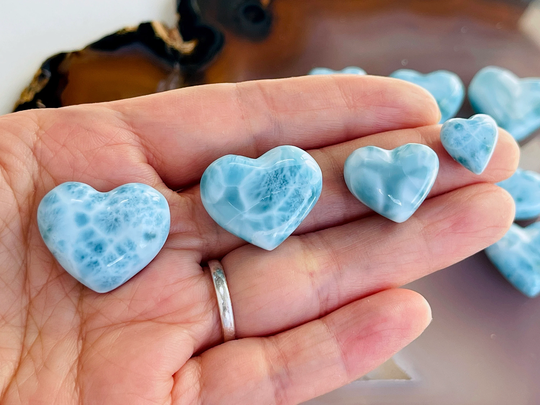 Larimar, Mini Larimar Heart, Aaa+ Grade Natural High Quality Jewellery Diy, Crystal Gift