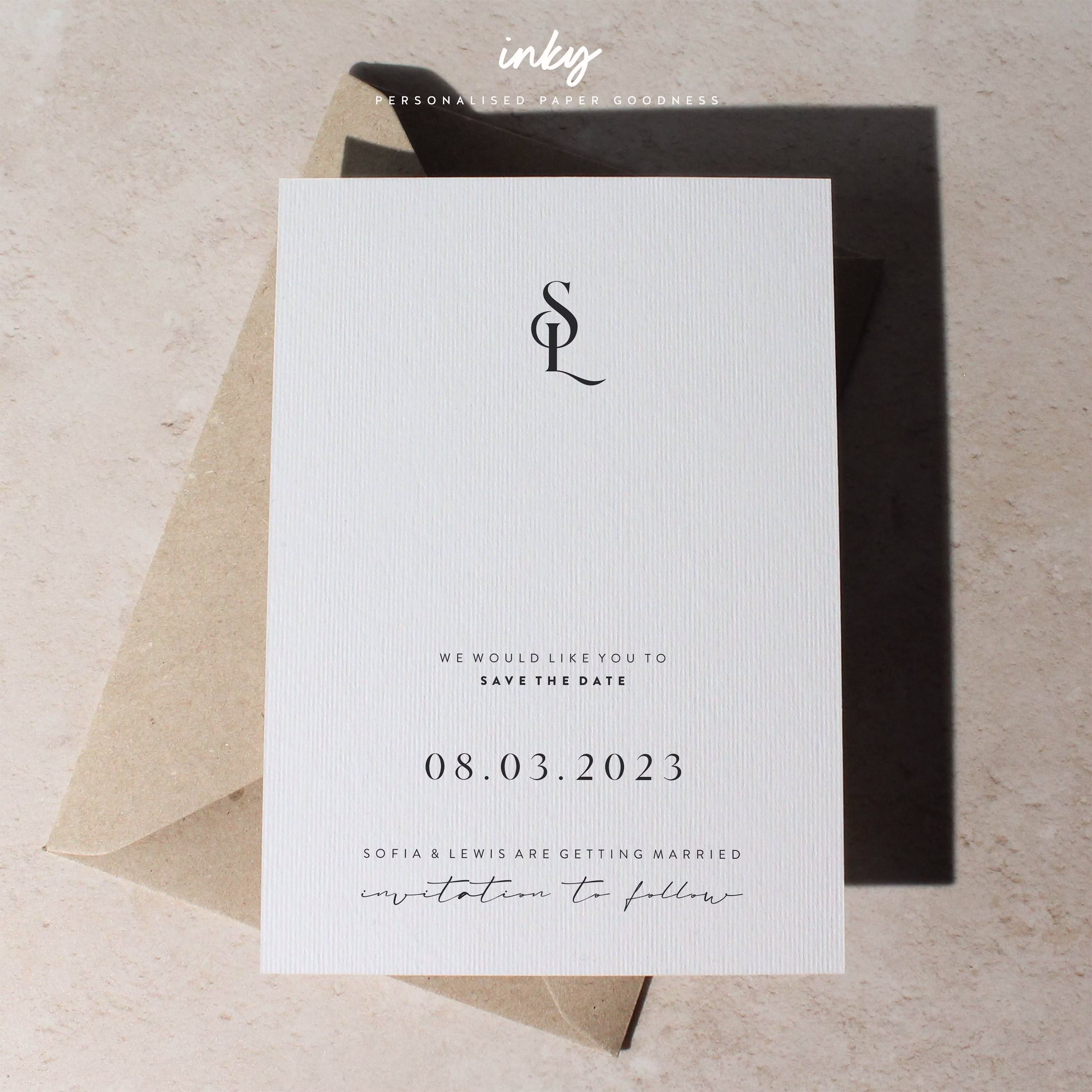 Save Our Date, Modern The Simple Personalised Date Cards, Stylish Verona