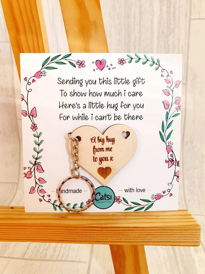 Pocket Hug, Little Pocket Hugs, Wooden Hearts, Missing You Gift, Virtual Thinking Of You, Sentimental Friends