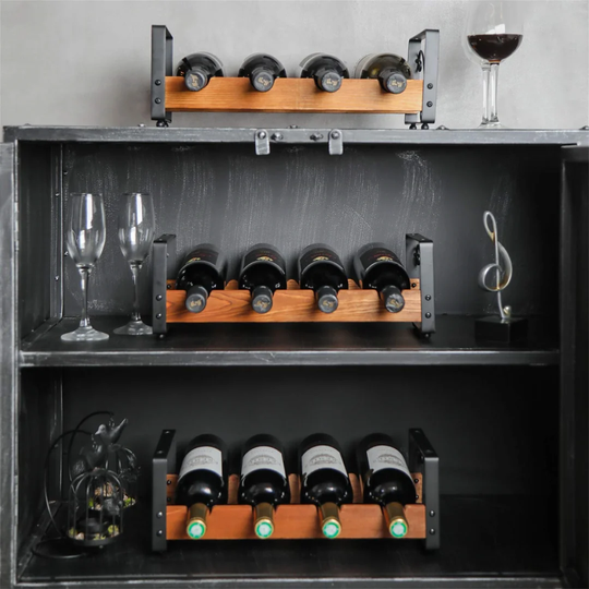 Pitchford 12 Bottle Tabletop/Countertop Wine Bottle Rack in Black/Brown