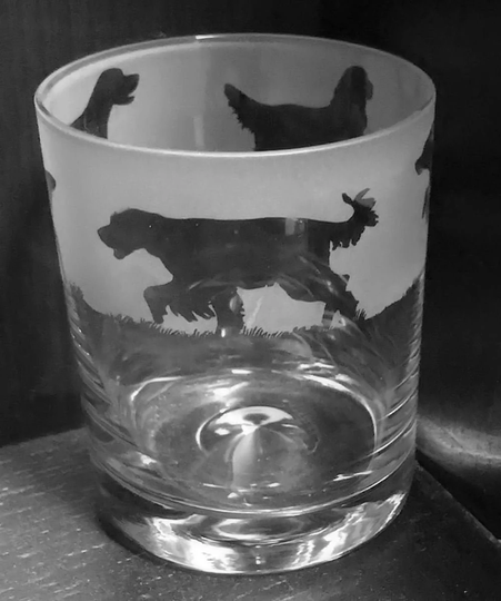 30Cl Glass Whisky Tumbler With Gordon Setter Frieze Design
