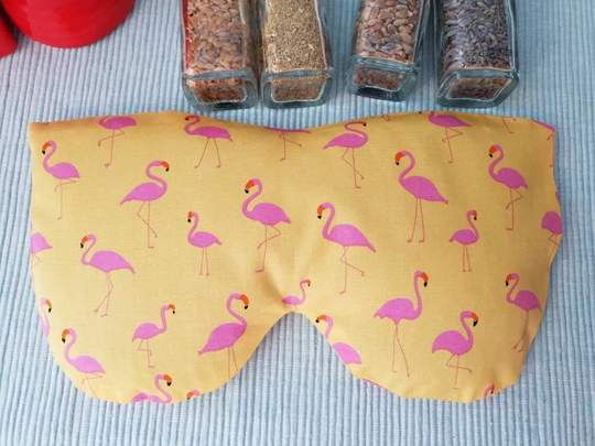 Flamingo Yoga Pillow, Organic Eye Lavender, Chamomile, Unscented Eyemask, Reusable Gift, Selfcare, Sustainable Gift