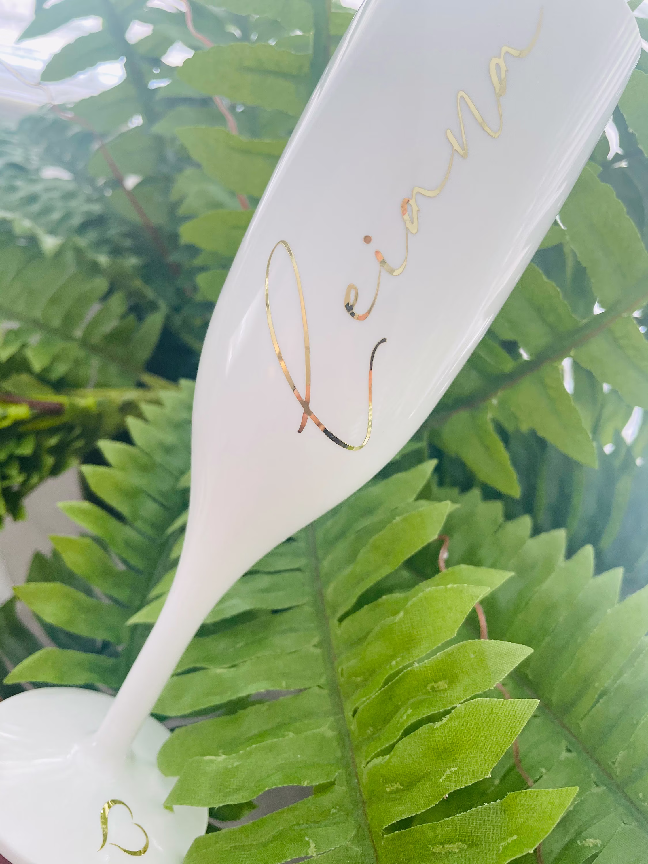 Personalised Prosecco Glass, White Champagne Flute, Wedding Bridal Party Custom Name Flute