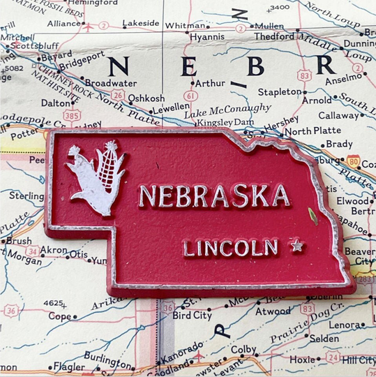 1970S Nebraska Refrigerator Magnet, Vintage 50 States, States Nebraska, Knick Knack