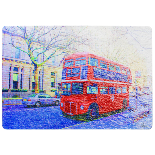 Waldron London Bus Designer Shaggy Blue/Red Rug