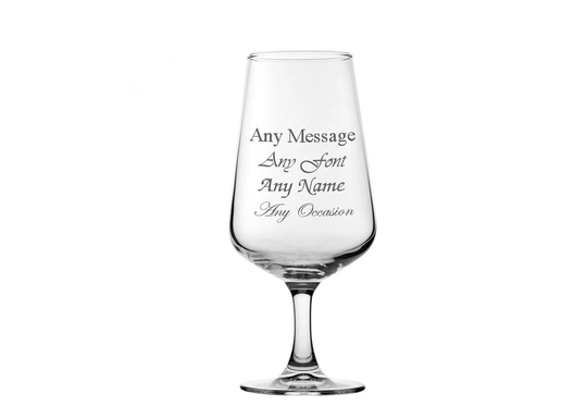 Personalised Engraved Stemmed Allegra Pint Cider Beer Glass Gin & Tonic Birthday Present Wedding Gift