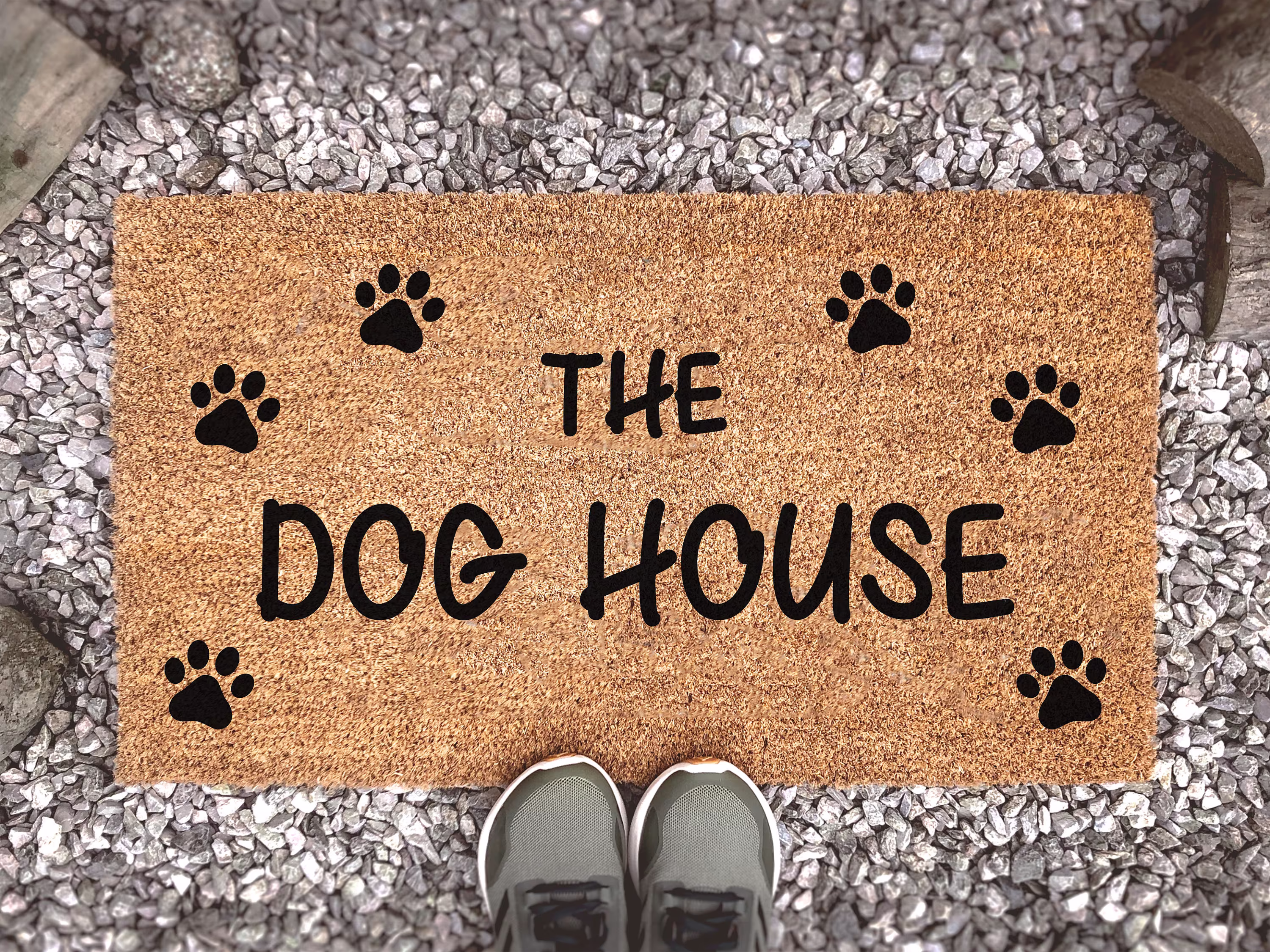 The Dog House Paw Print Doormat - Animal Lover Gift