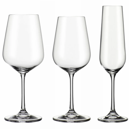 Aizza 18 Piece Lead Free Crystal Assorted Glassware Set