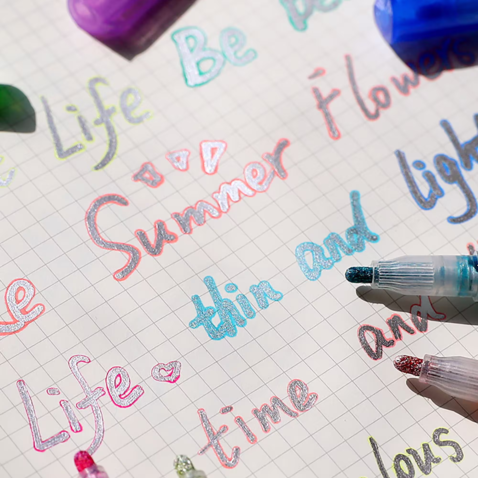 Double Line Pens, Outline Metallic Thick Marker Journal Pen Set, Novelty Stationery Gift