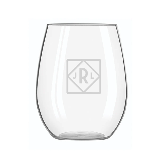 Personalized Engraved Acrylic Stemless Wine Glass - Custom Monogram For Weddings, Bridesmaids Gifts, Mother's Day, Wine Lovers, Anniversary