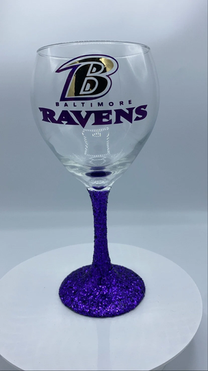Baltimore Ravens Wine Glass| Nfl Wine Glass | Lover| Fan
