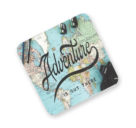 Personalised High Gloss Square Fridge Magnet, Custom Whiteboard Gift, Adventure Is Out There