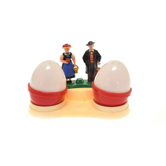 Antique 1950's Salt & Pepper Shaker Man Woman Red White Germany