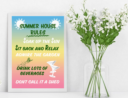 Summer House Prints | Home Decor Colourful Garden Yard
