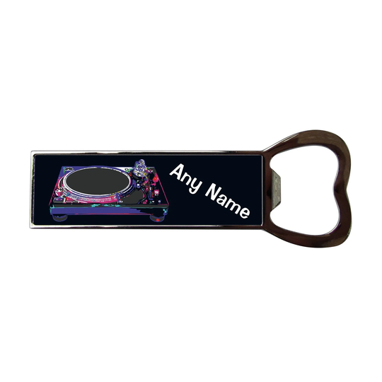 Personalised Dj Deck Print Bottle Opener Magnetic Fridge Magnet