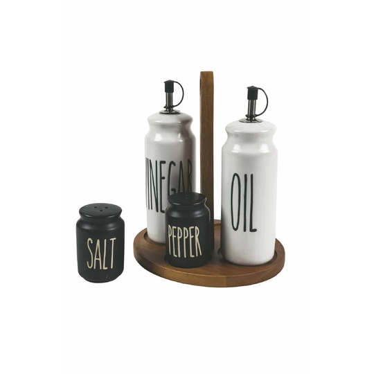 Menage with Tray Condiment Set