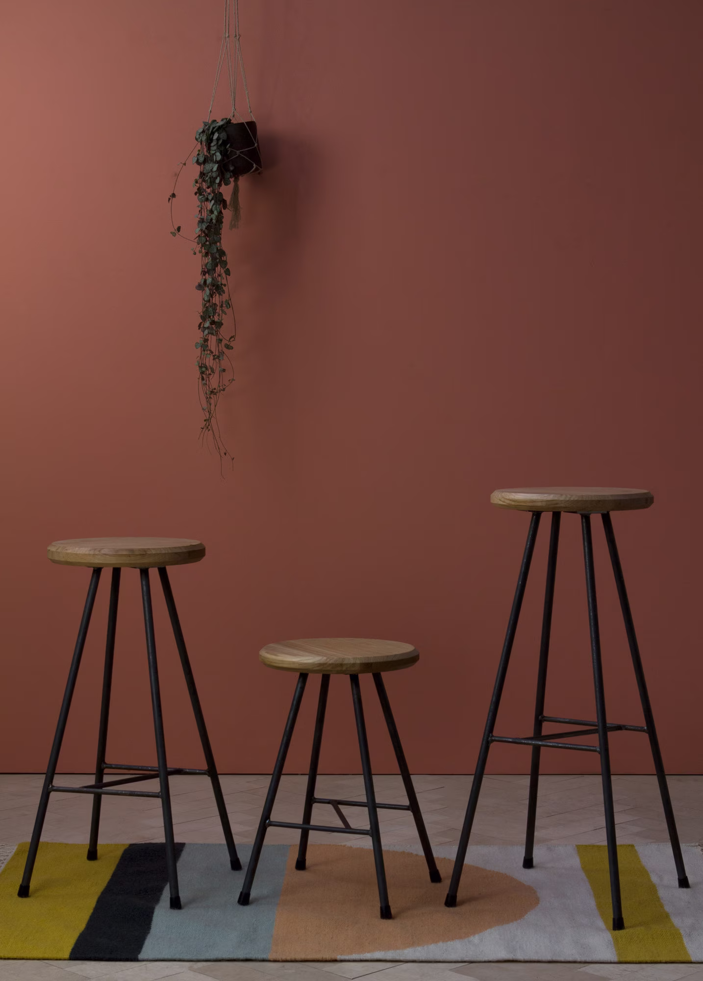 Konk ‖ Huffer N Stool [Three Heights] Steel & Oak/Bar Chair
