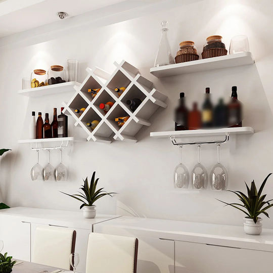 Kilroot 44 Bottle Wall Mounted Wine Bottle & Glass Rack