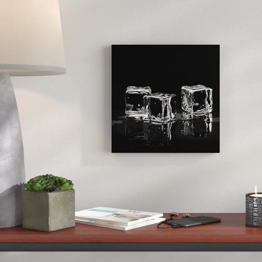 Ice Cube I - Graphic Art Print on Glass
