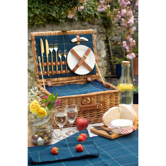 2 Person Tweed Picnic Basket