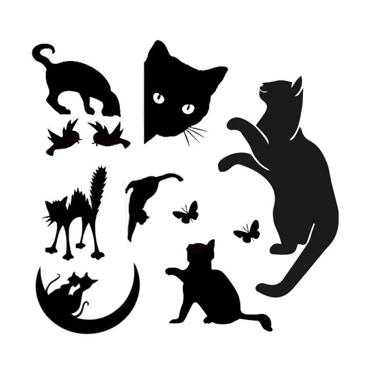 Selection Of Cat Wall Decals - Light Switch Stickers Small Laptop Car Various Colours Easy To Apply