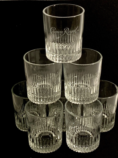 Vintage Etched Crown Royal Lowball Whiskey Glasses Set Of | 4