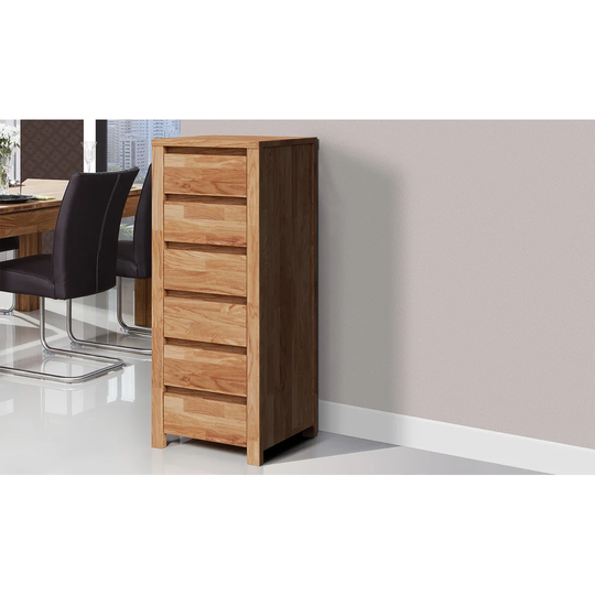 Fugate 45 Cm Wide 6 Drawer Solid Wood Highboard