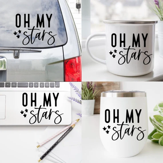 Oh My Stars Decal, Coffee Mug Helmet Wine Glass Laptop Car Vehicle Decal