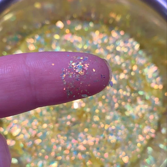 Yellow Iridescent Shards Glitter - 5G/15G/30G- Resin Nail Art Slime Jewelry Shaker Gift Loose Winter Christmas