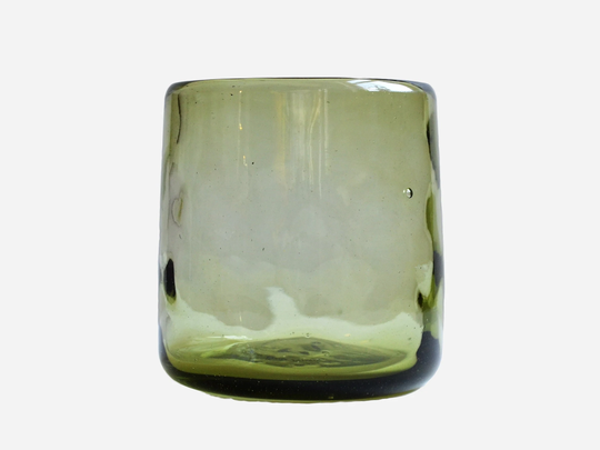 6 Tumblers Nightlights Of Mexico City - Handmade Recycled Glass Set Tumblers