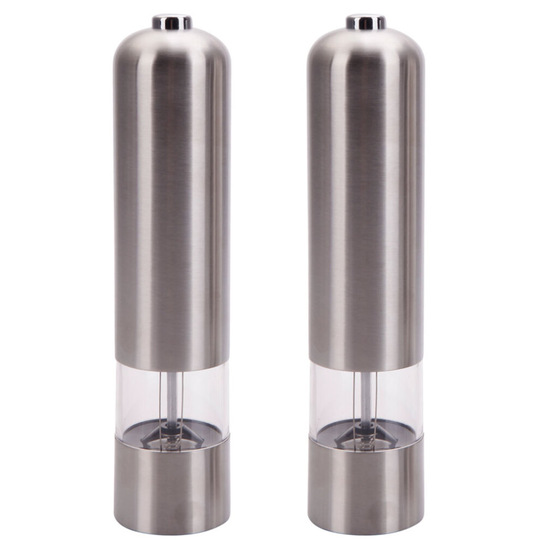 2X Electric Salt Pepper Grinder Set Shaker Mills Adjustable Coarseness