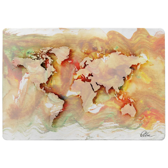 Muir Square World Designer Shaggy Orange Rug