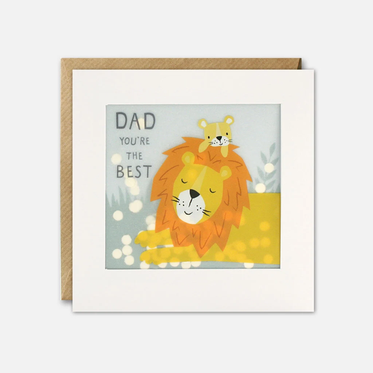 Lions Best Dad Father's Day Card With Paper Confetti - Shakies By James Ellis