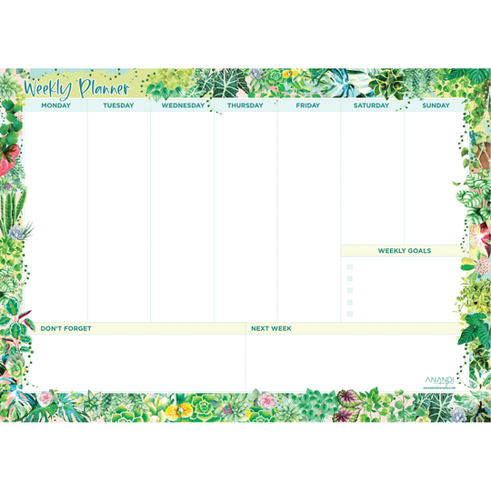 Weekly Planner/Magnetic Planner/Fridge Calendar/Weekly Whiteboard Planner/Organisation/Planning/Plant Lover/43cm X 31cm