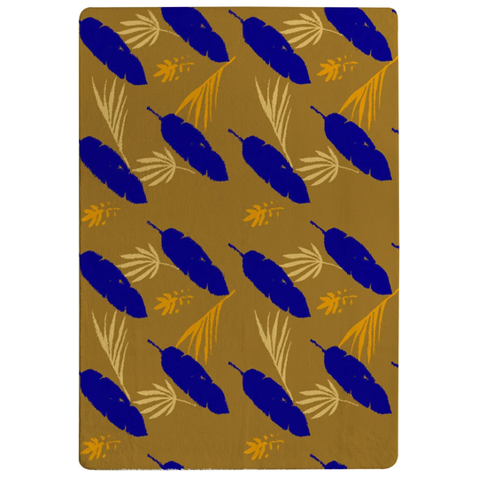 Haywood Trendy Tropical Elegant Male Shirt Female Dress Texture Designer Shaggy Gold/Blue Rug