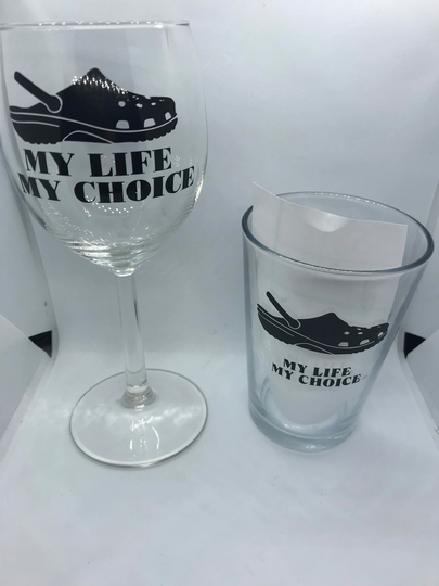 Funny Crocs Shoes My Life Choice Glass Wine /Pint/Mug/ Bag/ Keyring Croc Joke Gift
