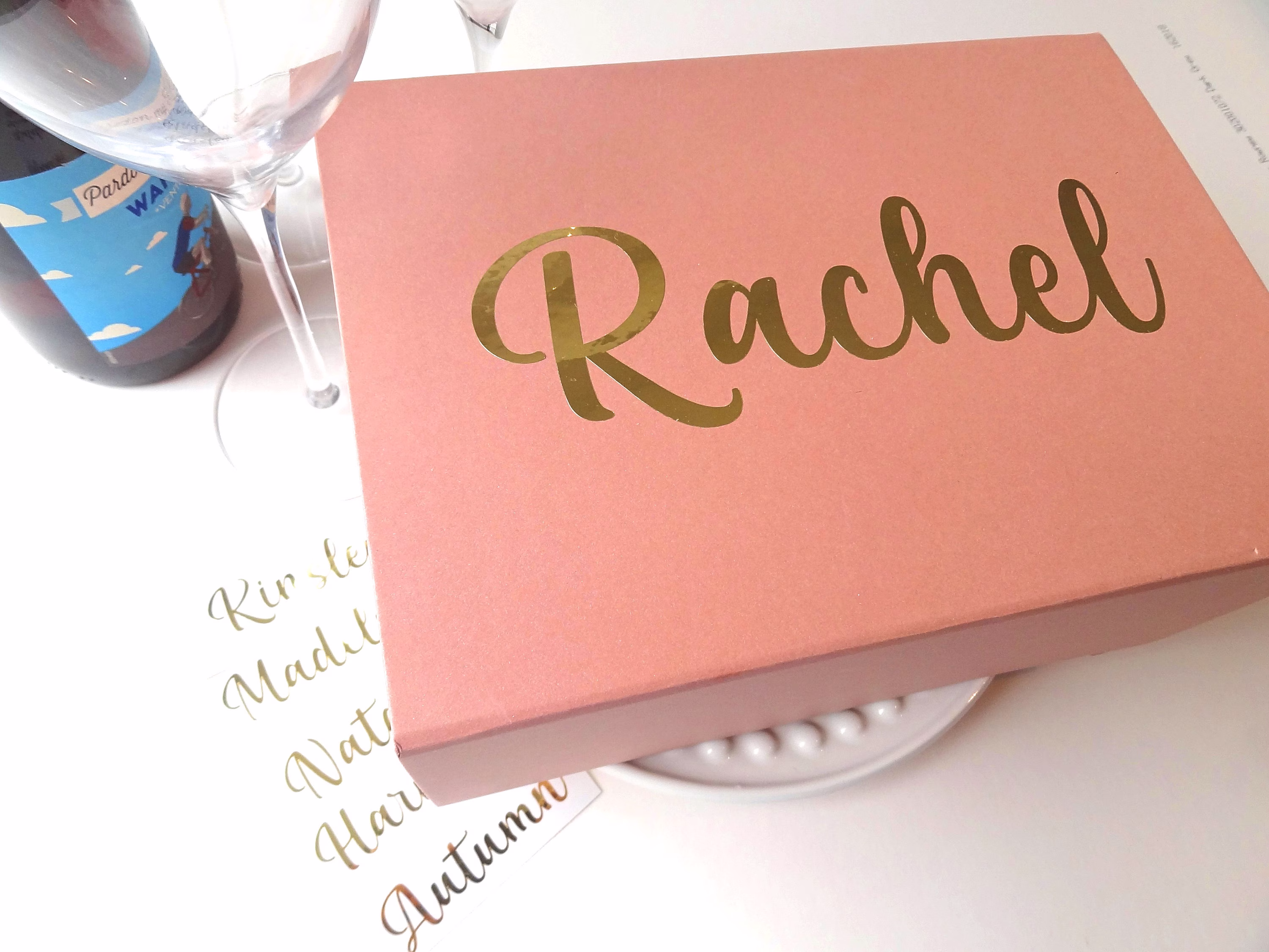 Custom Gift Box, Name Stickers, Wedding Favour, Party Decor, Bridesmaid Proposal, Decal, Wine Glass Laptop Stickers