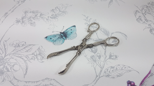 Antique Silver Handled Sugar Nips, Victorian Tongs, E S Barnsley & Co 1898